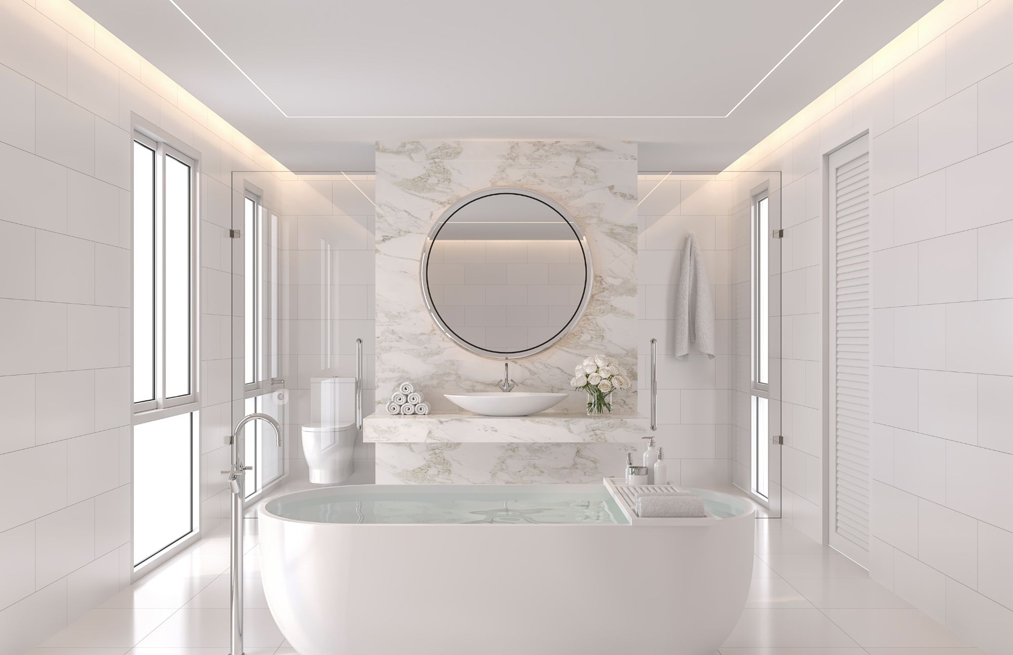white bath